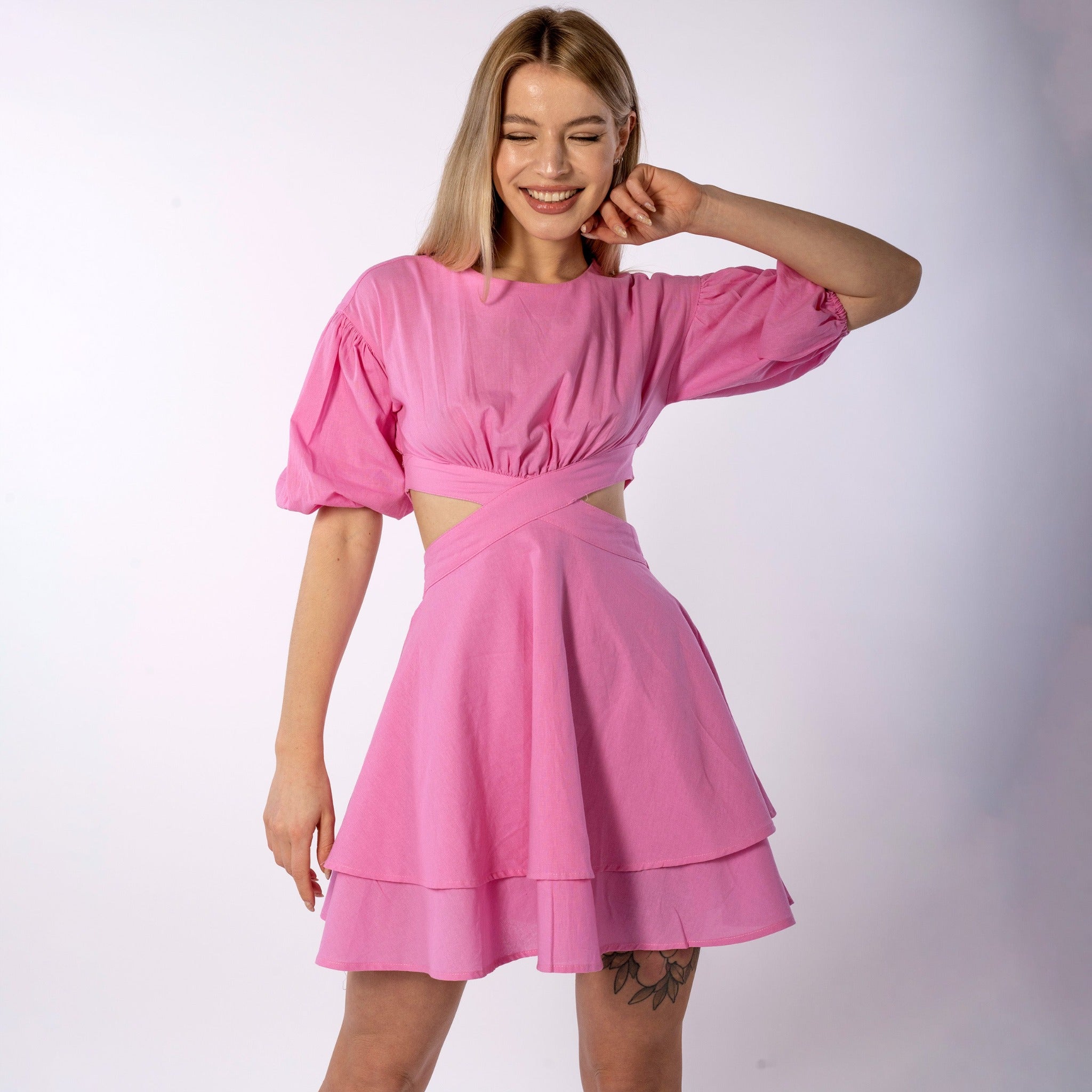 I-Alface Lace-up Dress